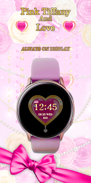 Pink Tiffany Love - Watchface Screenshot 3