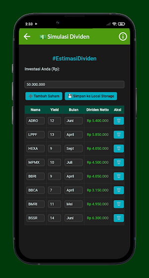 Saham Qu - Simulasi & tools Screenshot 2