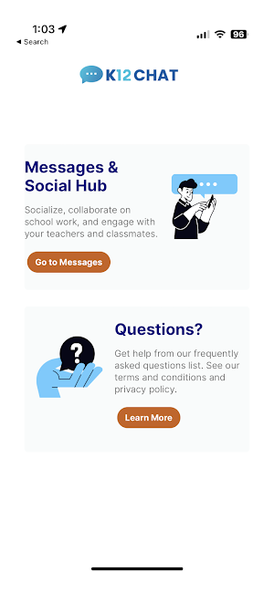 K12 Chat Screenshot 1