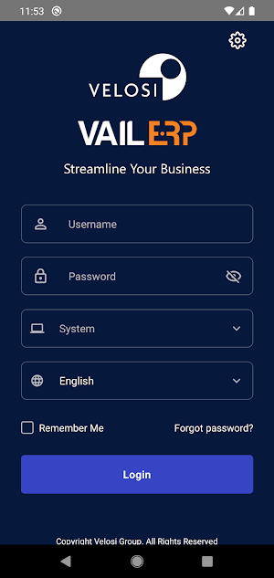 VAIL-ERP® Screenshot 0