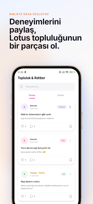 Lotus: Regl & Adet Takvimi Screenshot 1