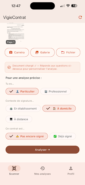 VigieContrat Screenshot 2