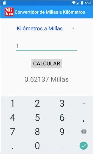 Millas a Kilómetros Screenshot 3