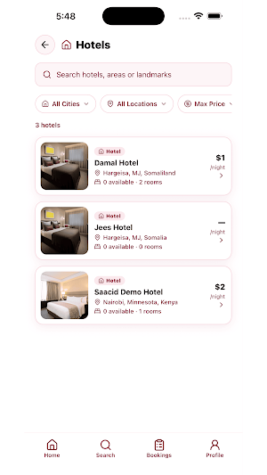 HOY Booking Screenshot 1