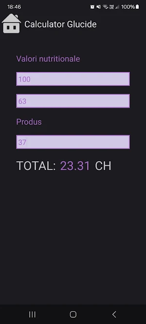 Calculator glucide Screenshot 0
