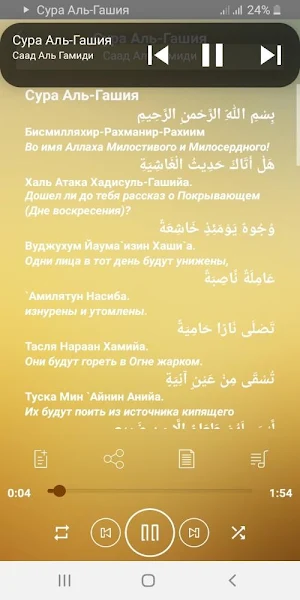 Сура Аль-Гашия аудио Screenshot 1