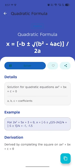 MathPulse: Quick Formulas Screenshot 2