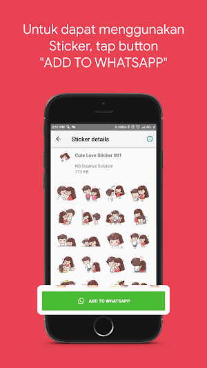 WAStickerApps - Cute Couple Sticker Pack Screenshot 3