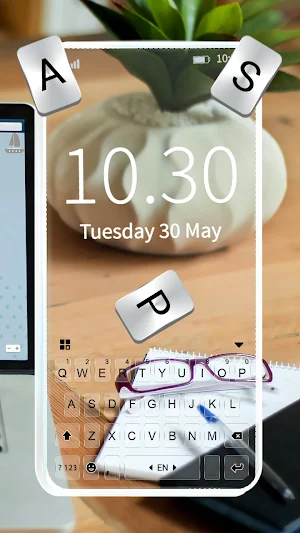 Transparent Business Keyboard Background Screenshot 1