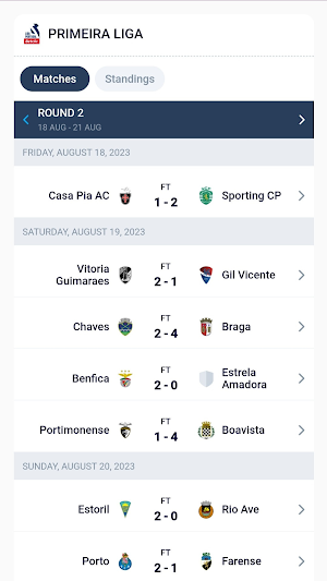 Portuguese League LiveScores Screenshot 1