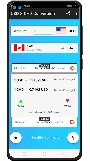 USD X CAD Currency Converter Screenshot 1