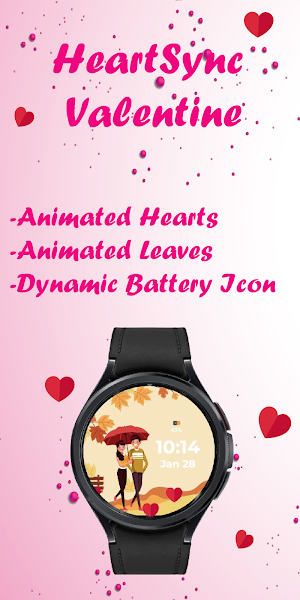 HeartSync Valentine Watch Face Screenshot 1