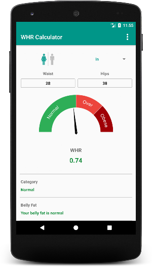 Waist To Hip Ratio Calculator: To Reduce Belly Fat Screenshot 0