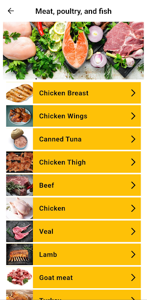 Falories : Nutritional Values Screenshot 1