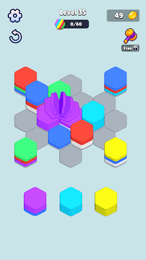 Stack Puzzle Pattern Hexa Sort Screenshot 1