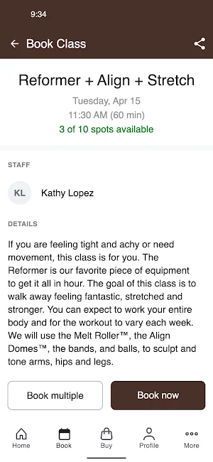 Studio Be Pilates, Barre, Melt Screenshot 2