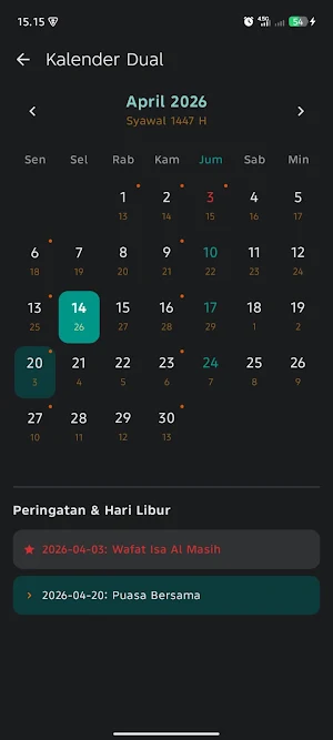 Al-Kalam Calendar Screenshot 1
