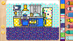Kitchen Glitter Coloring Book - Drawing Pages Screenshot 3