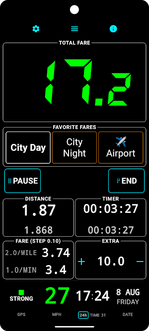 Taximeter. GPS taxi cab meter. Screenshot 0