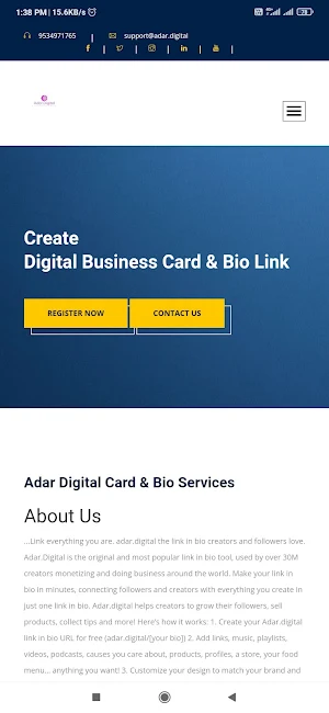 ADAR Digital Business Bio Link Screenshot 1