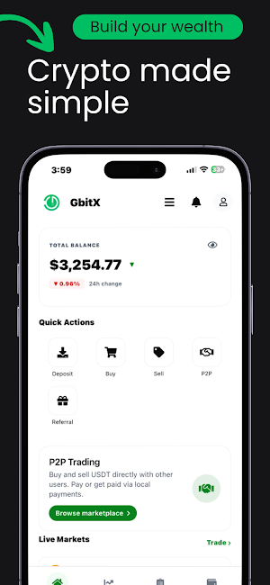 GbitX: Buy Bitcoin & crypto Screenshot 2