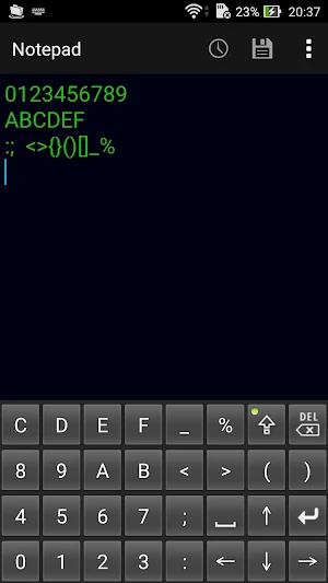 Hexadecimal numeric keypad Screenshot 1