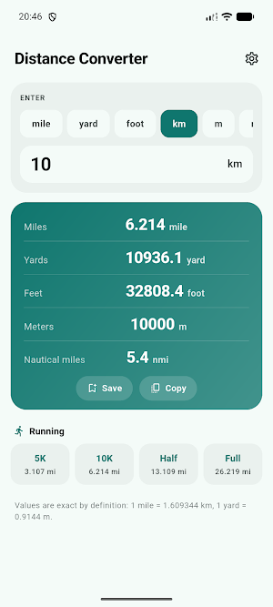Distance Converter: Mile KM Screenshot 2