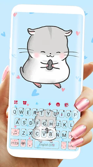 Cute Hamster Keyboard Background Screenshot 0