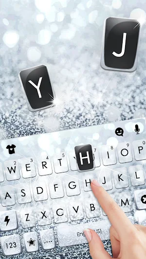 Silver Sparkles Keyboard Background Screenshot 1