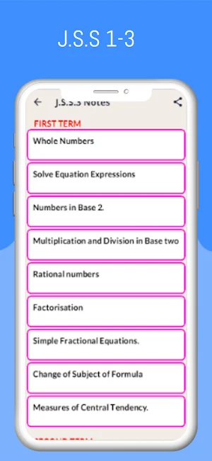 Mathematics Notes (J.S.S 1-3) Screenshot 3