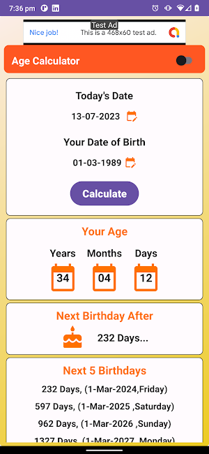 Age Calculator Screenshot 0
