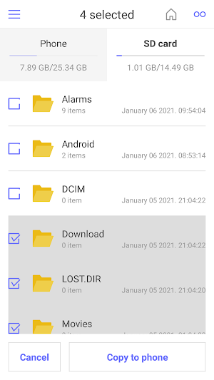 SD File Transfer (Move Files To SD Card Or Phone) Screenshot 2