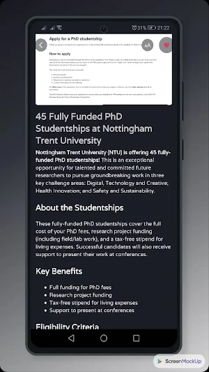 Houtix: Recent Scholarships Screenshot 1