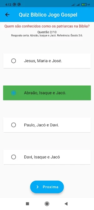 Quiz Bíblico Jogo Gospel Screenshot 3
