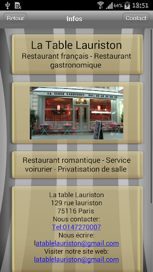 Restaurant La Table Lauriston Screenshot 1