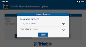 Trimble SiteVision Firmware Update Screenshot 2