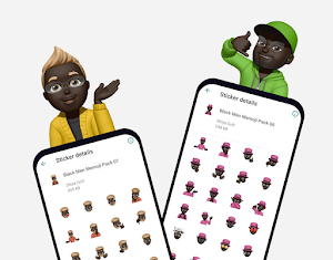 Black Men Memoji Stickers WA Screenshot 1