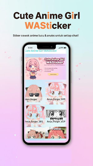 Cute Anime Girl WASticker Screenshot 0