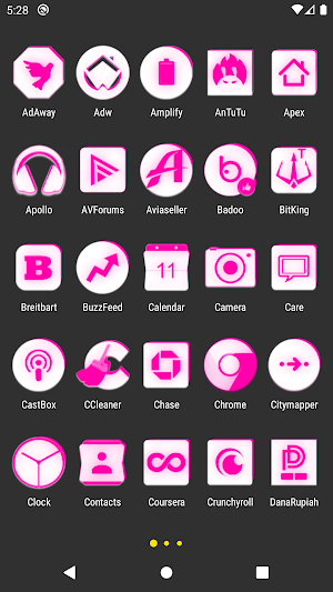 Inverted White Pink Icon Pack Screenshot 1