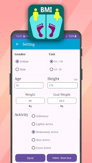 BMI Calculator & Track weight Screenshot 0