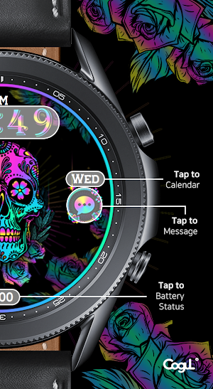 Colorful Skull_Watchface Screenshot 2