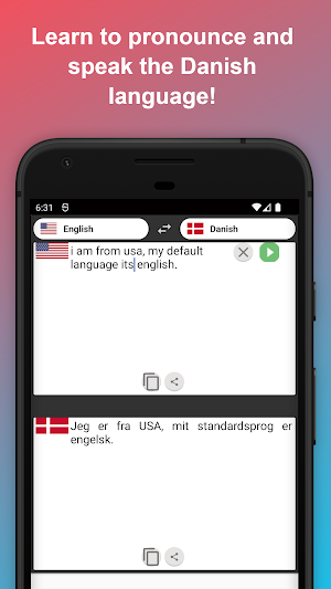 English to Danish Translator Screenshot 1