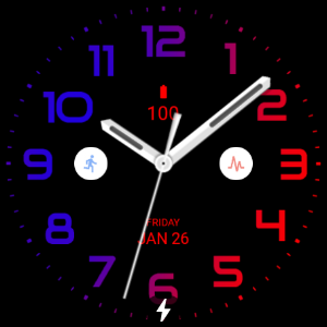 Blue Red Analog Watch Face Screenshot 3