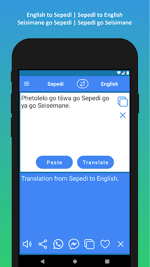 English to Sepedi Translator Screenshot 2
