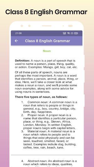 Class 8 English Grammar Notes Screenshot 2