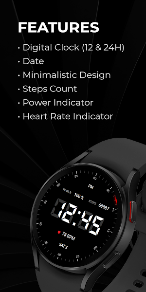 Minimal 70 Digital Watch Face Screenshot 2