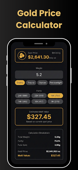 Gold Purity Identifier Screenshot 2