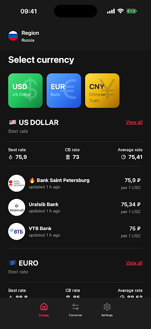 Exchange Rates Russia Screenshot 2