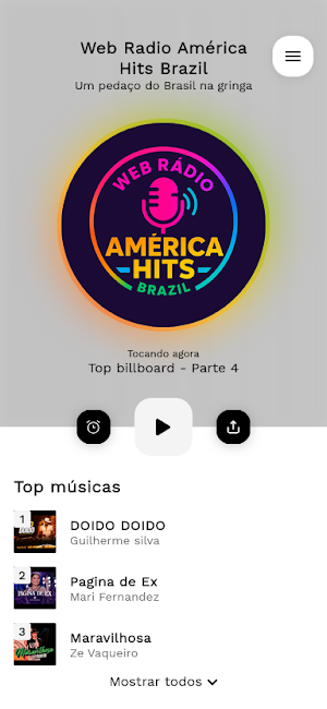 Web Radio América Hits Brazil Screenshot 0