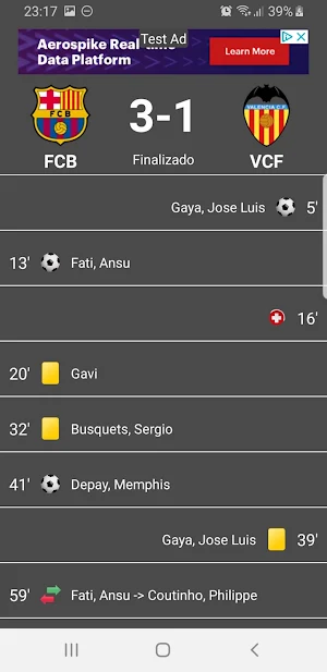 Results La Liga 2021-2022 Screenshot 2